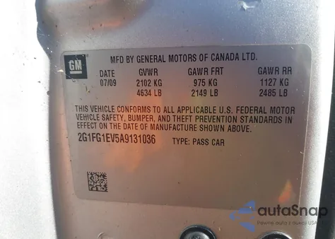 2010 Chevrolet Camaro 2Lt из США, поврежденный, VIN 2G1FG1EV5A9131036